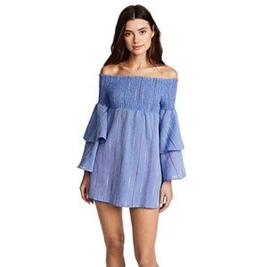 NWT Red Carter Off Shoulder Chambray Dress